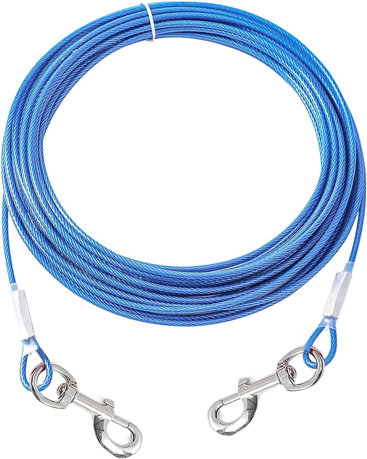 Tie Out Cable for Dogs,Dog Leads for Yard Chew Proof, Heavy Duty Dog Tie Out Cable for Small Dogs Up to 60lbs, Durable Dog Runner Tether Line for Outdoor (Blue, 60lbs 10ft)