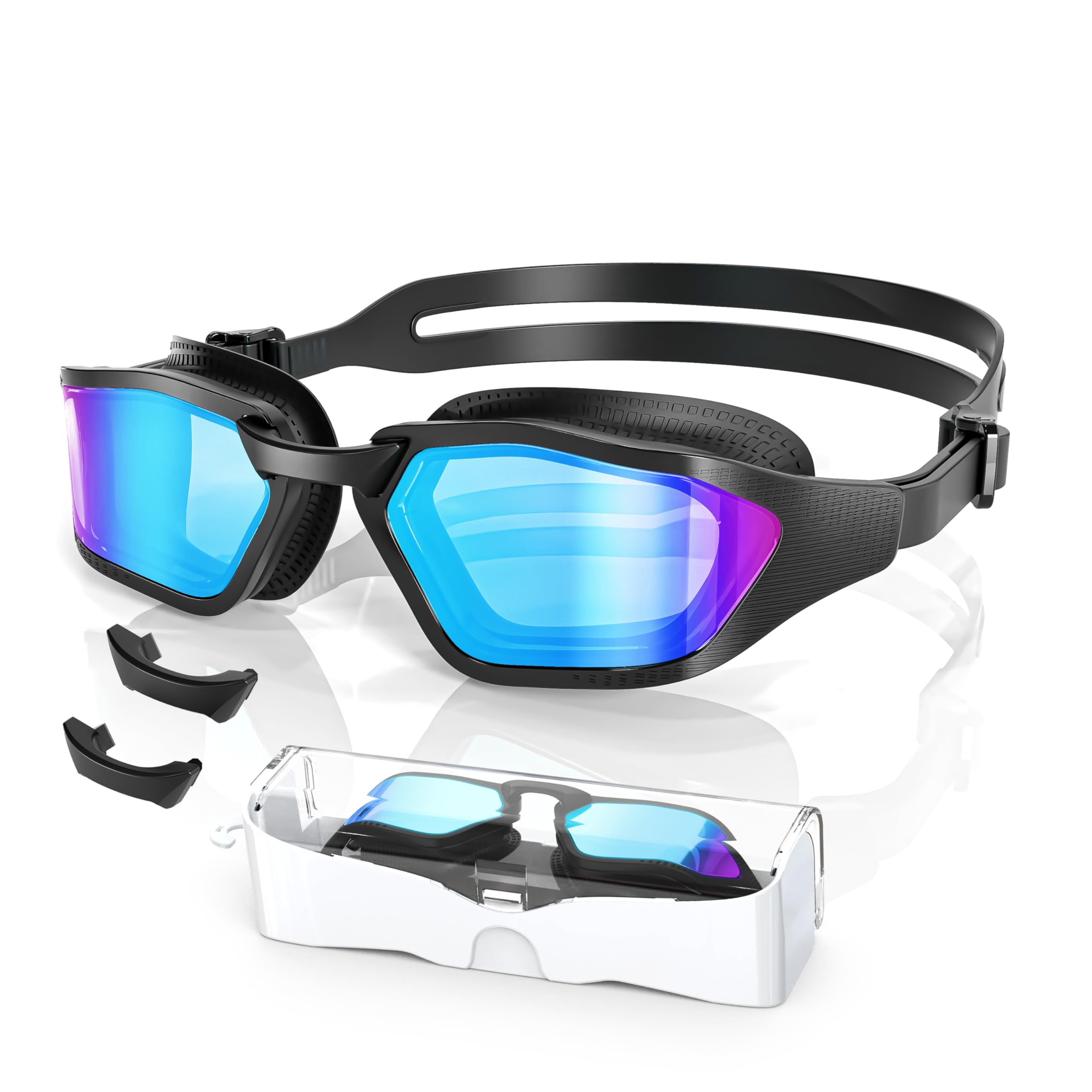 Greatever Sleek Swim Goggles Unisex-Adult, UV400 Protection Swimming Goggles, HD Wide View Goggles, Anti Fog No Leakage