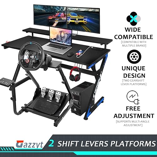 Miniatura 5 de Gazzyt Steering Wheel Stand with Shifter Mount Foldable Adjustable Compatible with Logitech,Thrustmaster G29 G920 G923 T248 T300 Racing Wheel Stand