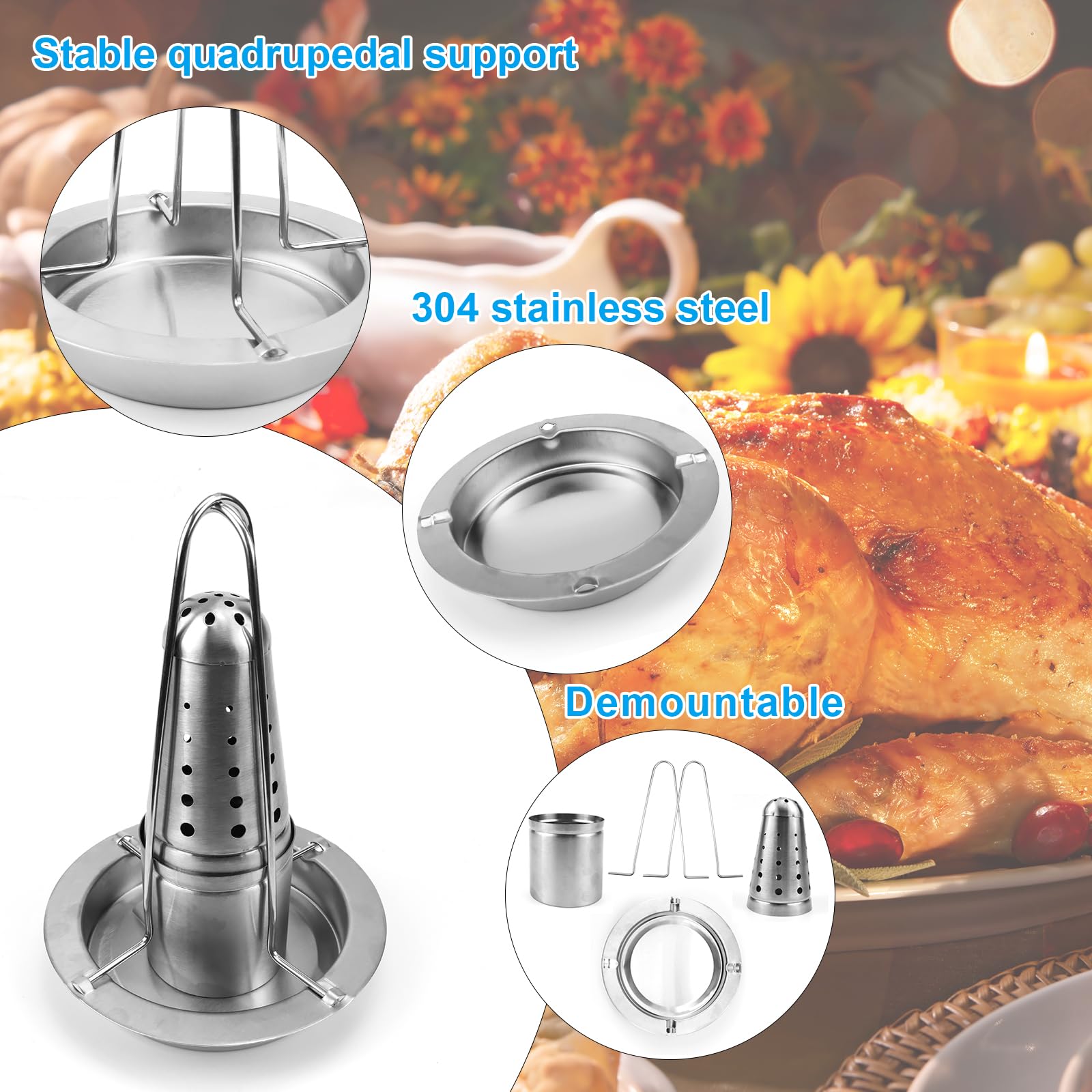 Support de Poulet Support à Poulet Support Poulet Support Poulet Barbecue en Acier Inoxydable pour Four, Barbecue, Poulets Accessoires Gril