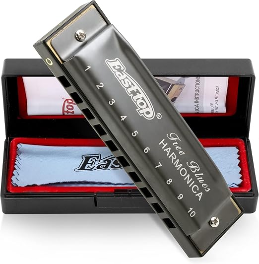 East top Blues Harmonica in C, 10 Holes Blues harp Diatonic Harmonica C