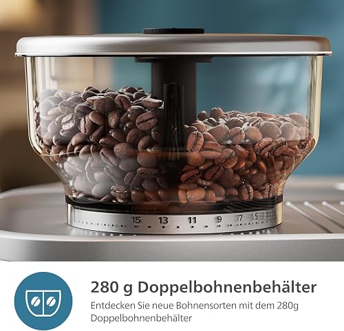 PHILIPS Barista Brew Cafetera Espresso Semiautomática, 280g, Cappuccino | Espresso simple y doble, botón Americano, depósito doble 280 g, apisonado calibrado, espumador de leche (PSA3228/41) - 6