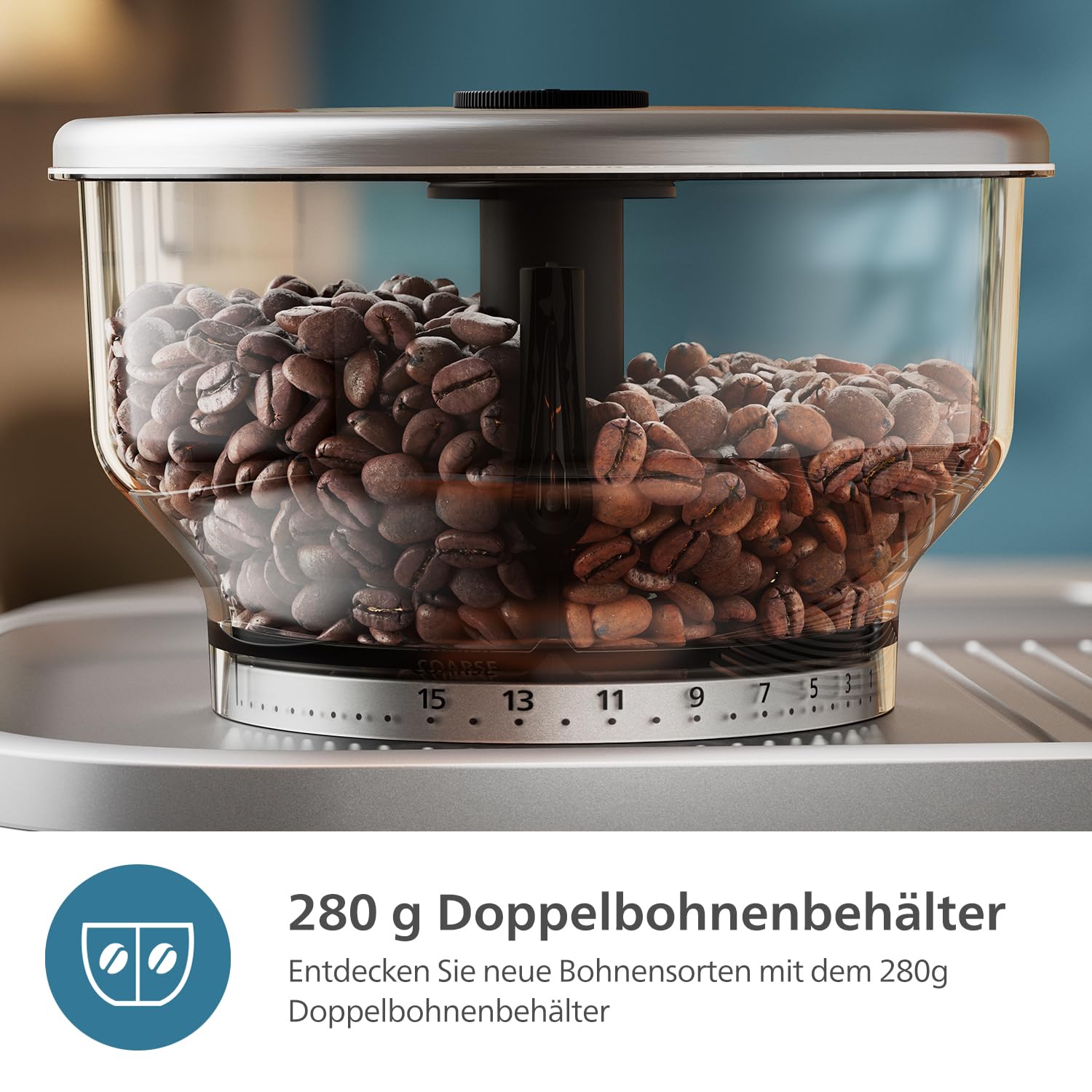 PHILIPS Barista Brew Espressomaschine PSA3228/41, doppelter Espresso, Americano-Taste, 280g Bohnenbehälter, Cappuccinosystem