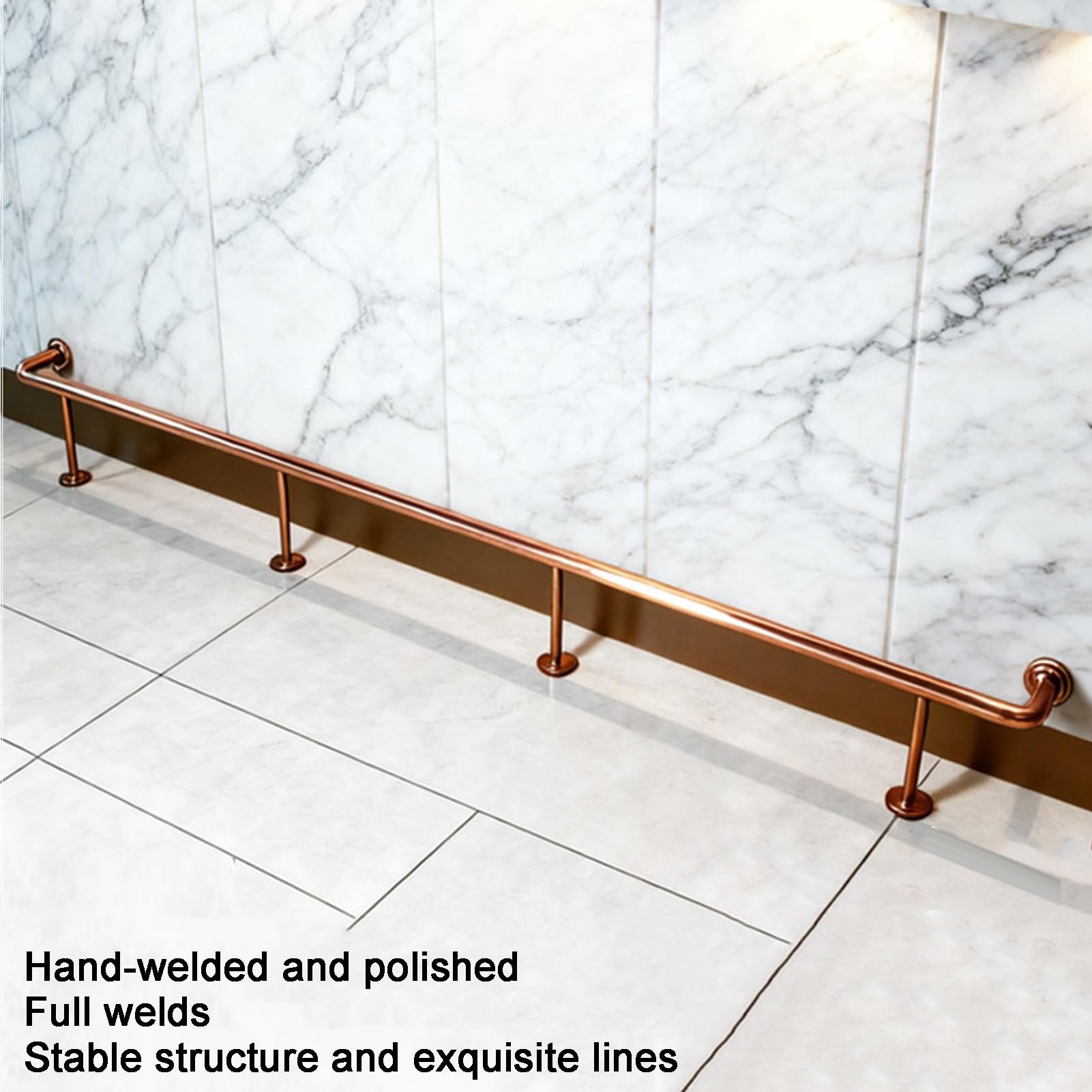 Kit de reposapiés de Acero Inoxidable Cepillado de 55,1" x 7,9" con Tubo Horizontal, reposapiés y Extensor de Pared, barandilla Plana para terrazas y Patios.