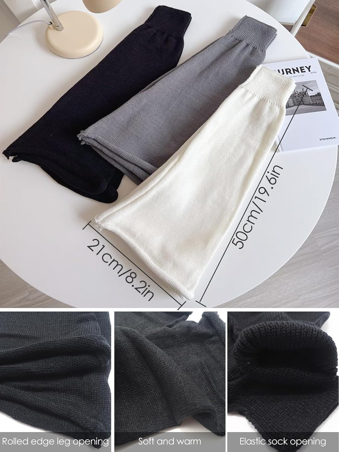 Women's Long Leg Warmers, Knitted Thermal Legwarmers for Girls, Punk Over Knee High Socks Kawaii Boots Cuff Cover - Image 3