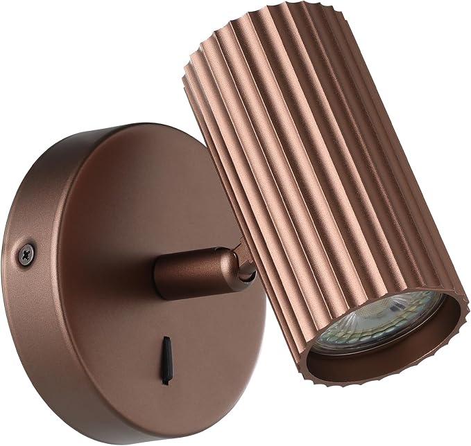 Eglo Portillo Lámpara de pared, para interior, iluminación para dormitorio con foco orientable, ideal como de lectura, fabricada en metal de color bronce y con casquillo GU10