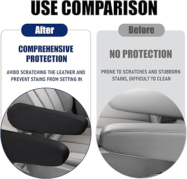 2PCs Car Armrest Cover Elastic Fabric,Soft Car Front Seat Arm Rest Cover | Universal Automotive Seat Arm Rest Slipcover Protectors,Center Console Lid Armrest Covers Replacement for Cars Van Truck SUV