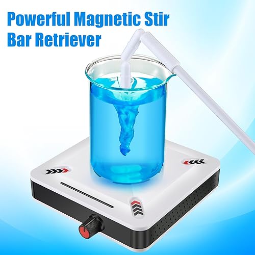 Miniatura 6 de Feekoon Placa de agitación magnética de 3000 RPM con 5 barras de agitación y 1 barra recuperadora, mezclador magnético, capacidad máxima de