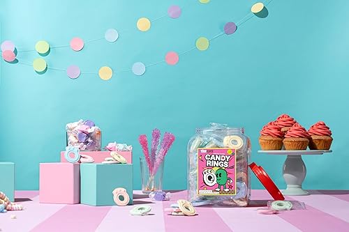 Miniatura 4 de 4YoreElves - 110 anillos de caramelo envueltos individualmente, tina de anillo de caramelo a granel ideal para relleno de calcetines de Navidad, en