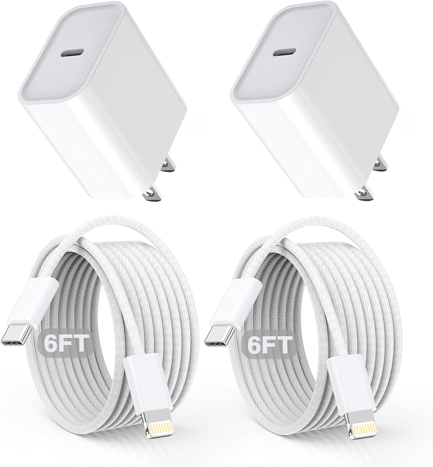 iPhone 14 13 Pro Max Charger Fast Charging,[Apple Mfi Certified] Fast iPhone Charger Block with 6ft Long Type C Lightning Braided Cable Woven Cord for iPhone14 13 12 11 Pro Max Plus Mini Xs Max 8Plus.