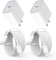 Vista 10 de Cargador rápido para iPhone, 20W [Certificado Apple MFi] USB Tipo C Bloque de Carga Rápida Power Delivery Cargador Lightning con Cable Lightning