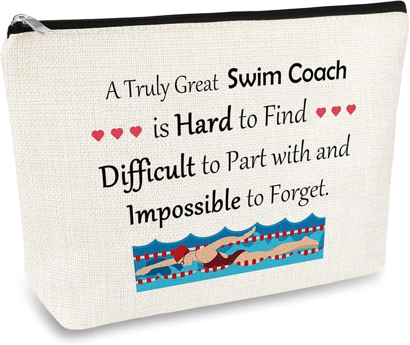 Necessaire retangular Mikela para maquiagem e viagem com estampa Swim Coach 889_NO2