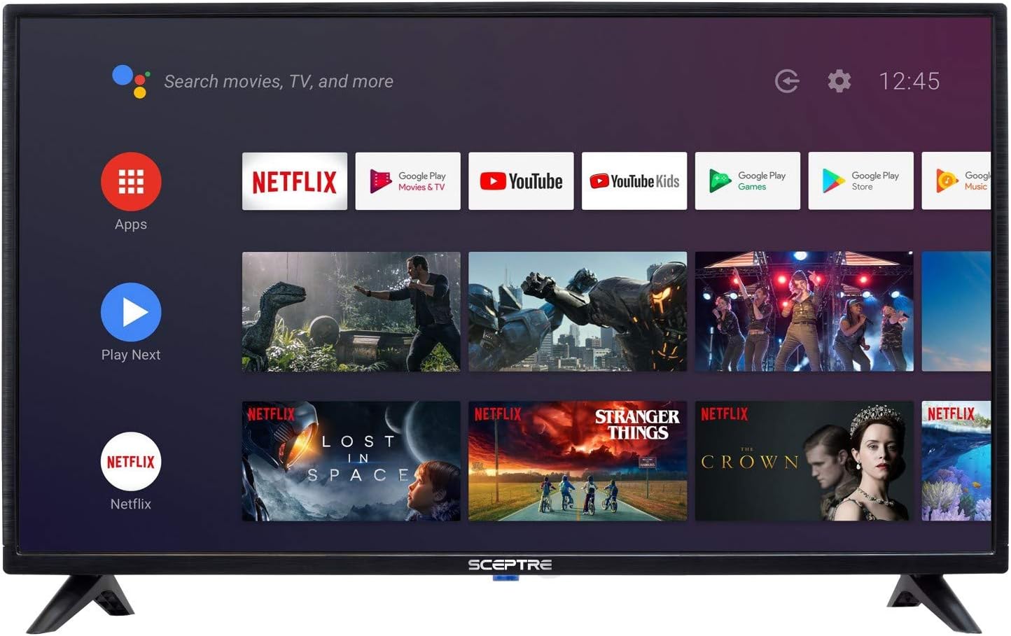 Sceptre Android TV A515CV-UMC 50-inch 4K UHD Smart LED HD TV Google Assistant Chromecast Bluetooth Remote HDR 3840x2160, Machine Black 2020