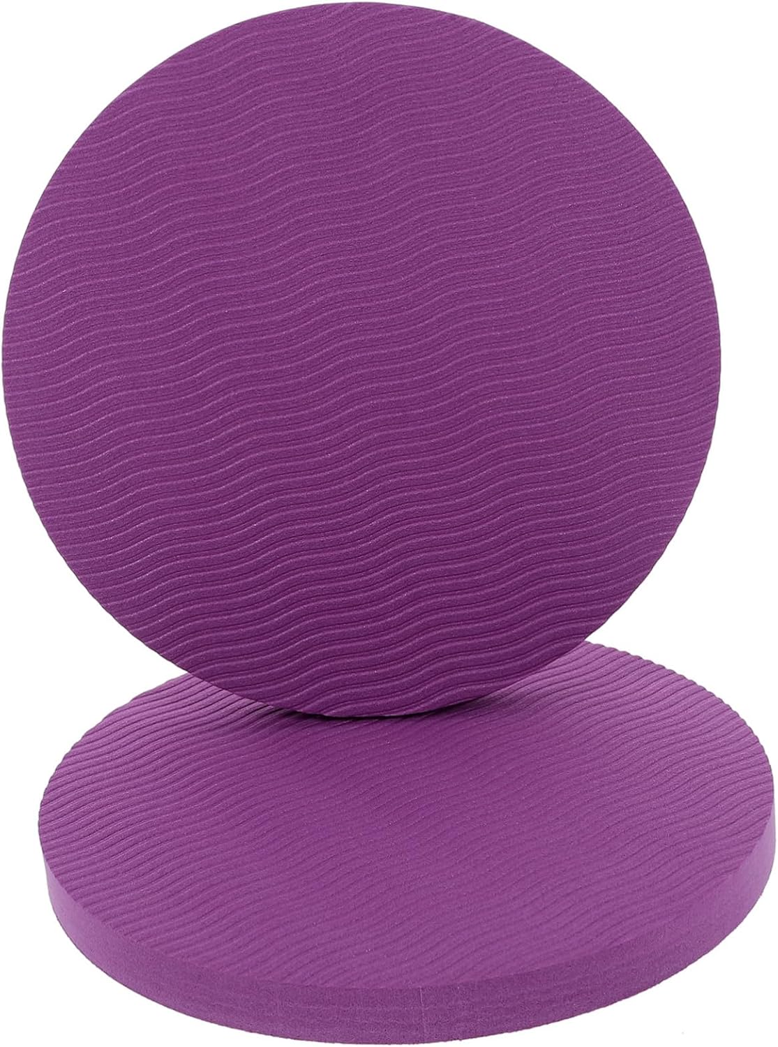 Kisangel 2Pcs Non Slip Round Yoga Support Pads Deep Purple Cushioned Mats for Kneeling Work Stretching and Household Exercise with Stable Balance and Quick Dry Surface