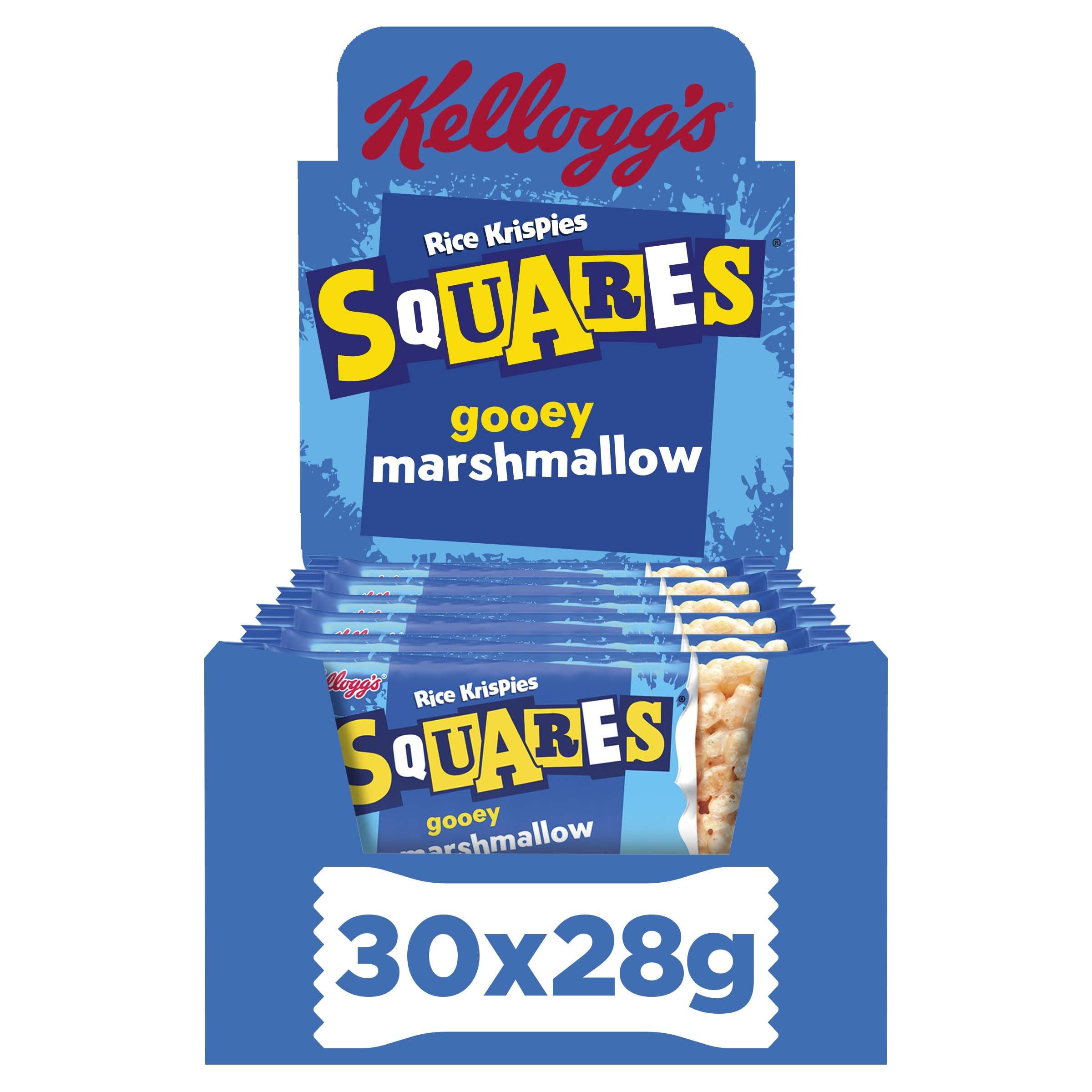 Kellogg's Rice Krispies Squares Marshmallow Snack Bar, 30 x 28g (Pack of 30)
