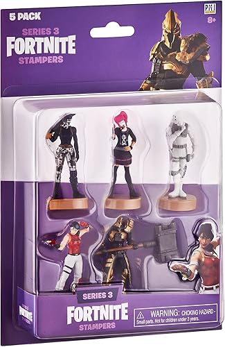 P.M.I. Fortnite Toys - Auténticas figuras de acción con sello, paquete de 5 cajas de lujo - Agente de élite, Scratch y otros personajes populares de