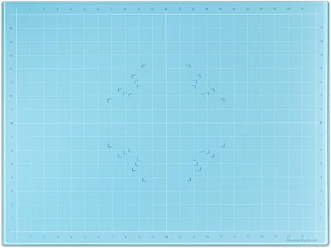 GLASSBOARD STUDIO Glass Craft Mat - Magnetic, Heat & Scratch Resistant - For Crafting, Cutting, Painting, Mixed Media Artwork - Grid Lines, Non-Slip Rubber Feet Ice 18"L x 24"W