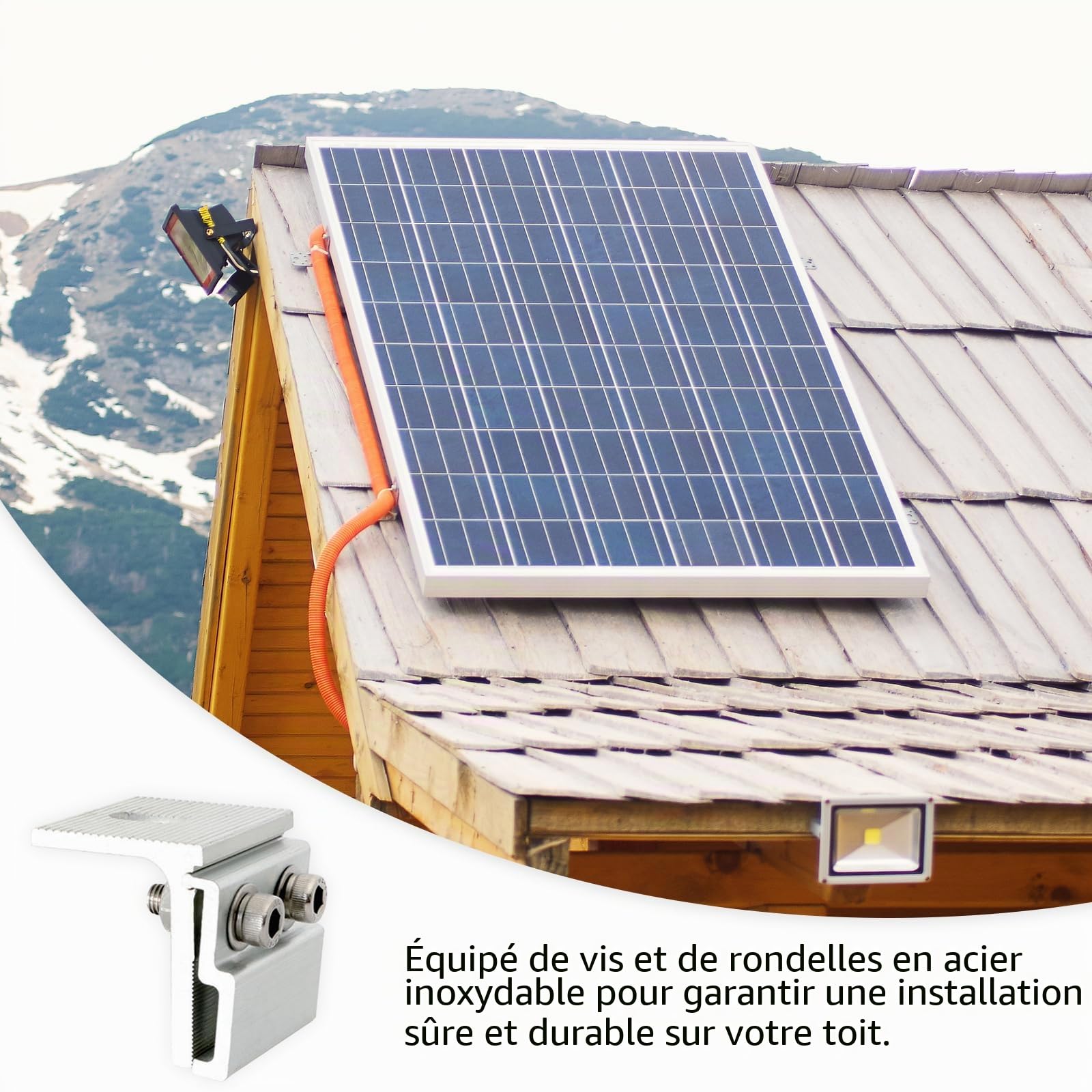 Pinces à Joint Debout, 10PCS Fixation De Pinces En Aluminium Pour Panneaux Solaires Toitures En Tôle Pinces à Joint Debout Pour Toitures à Joint Debout - 45x52mm