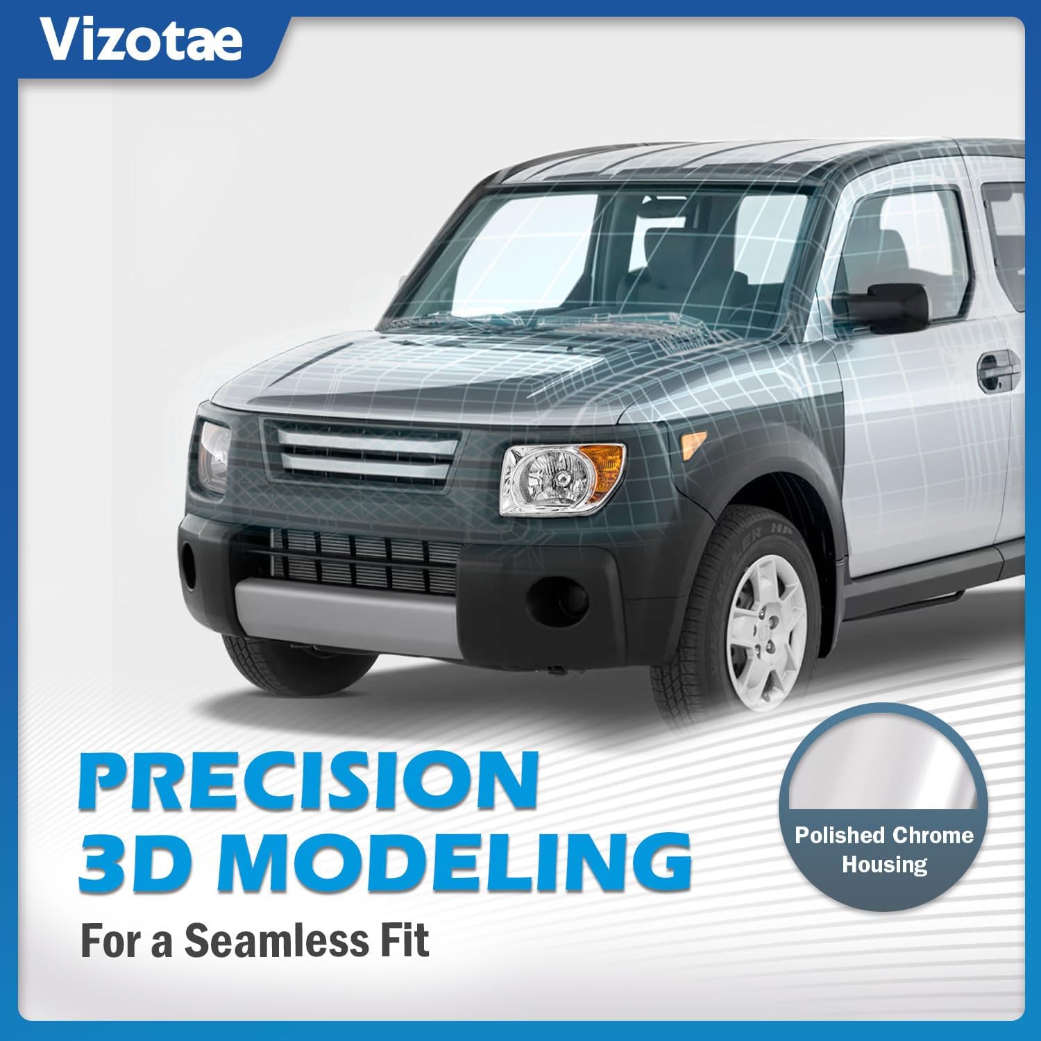 Headlights Assembly for 2003-2006 Element EX, 2003-2004 Element DX, 2004-2006 Element LX, High/Low Beam W/Bulbs, Driver & Passenger Side