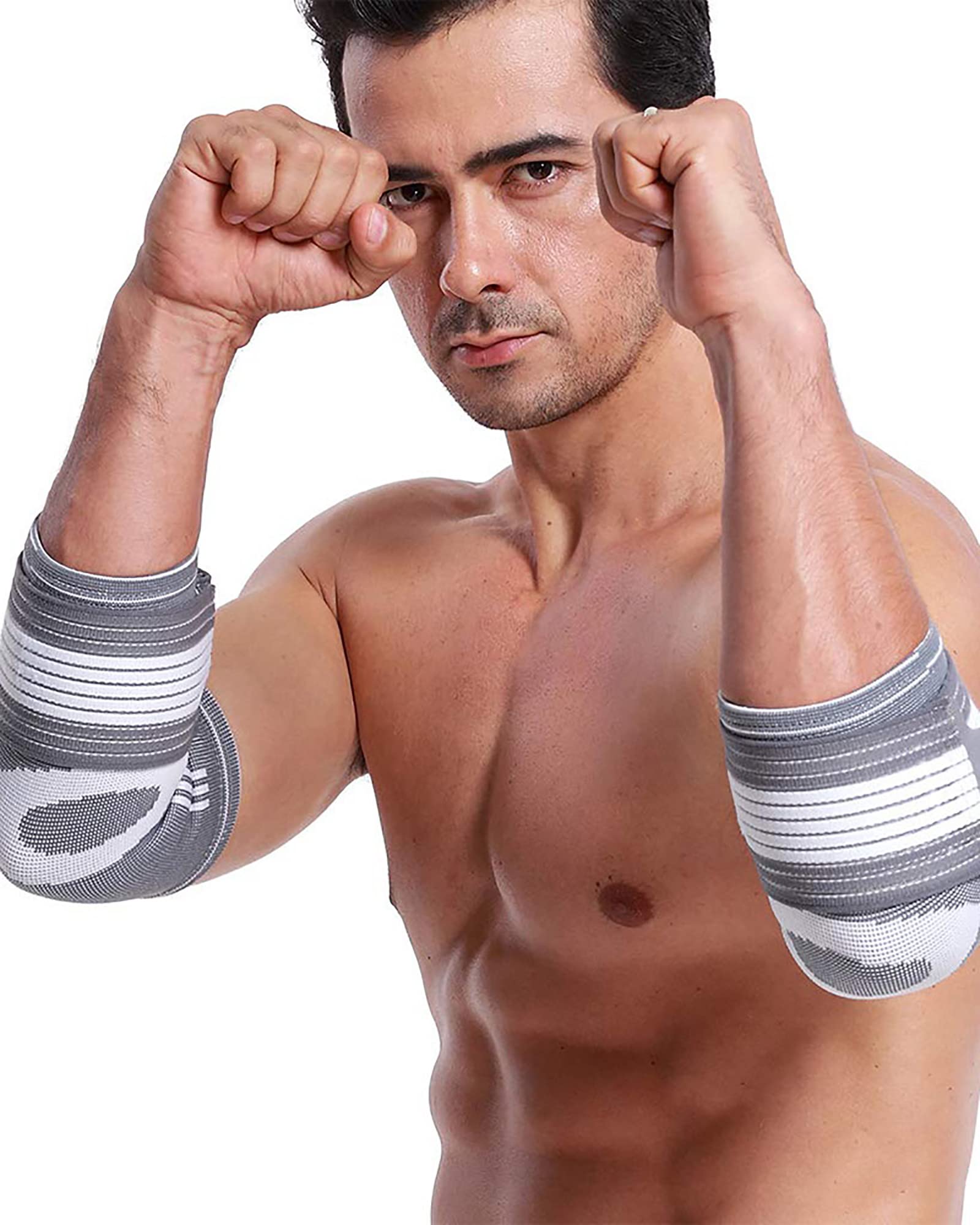 Codera deportiva Mangas de compresión Codera antideslizante Soportes Protector de fitness para codo de tenista, codo de golfista, artritis, tendinitis, M (M)