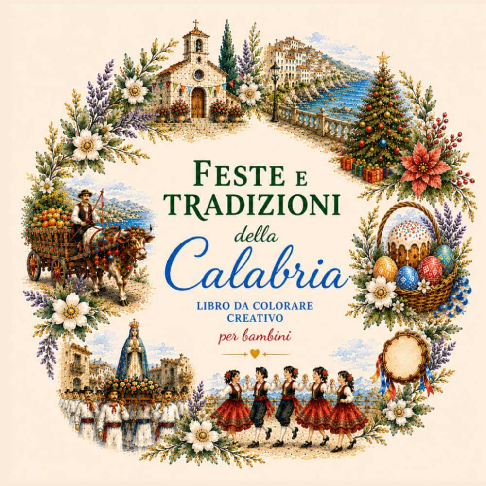 Feste e Tradizione della Calabria: Libro da colorare creativo per bambini (La Mia Calabria)