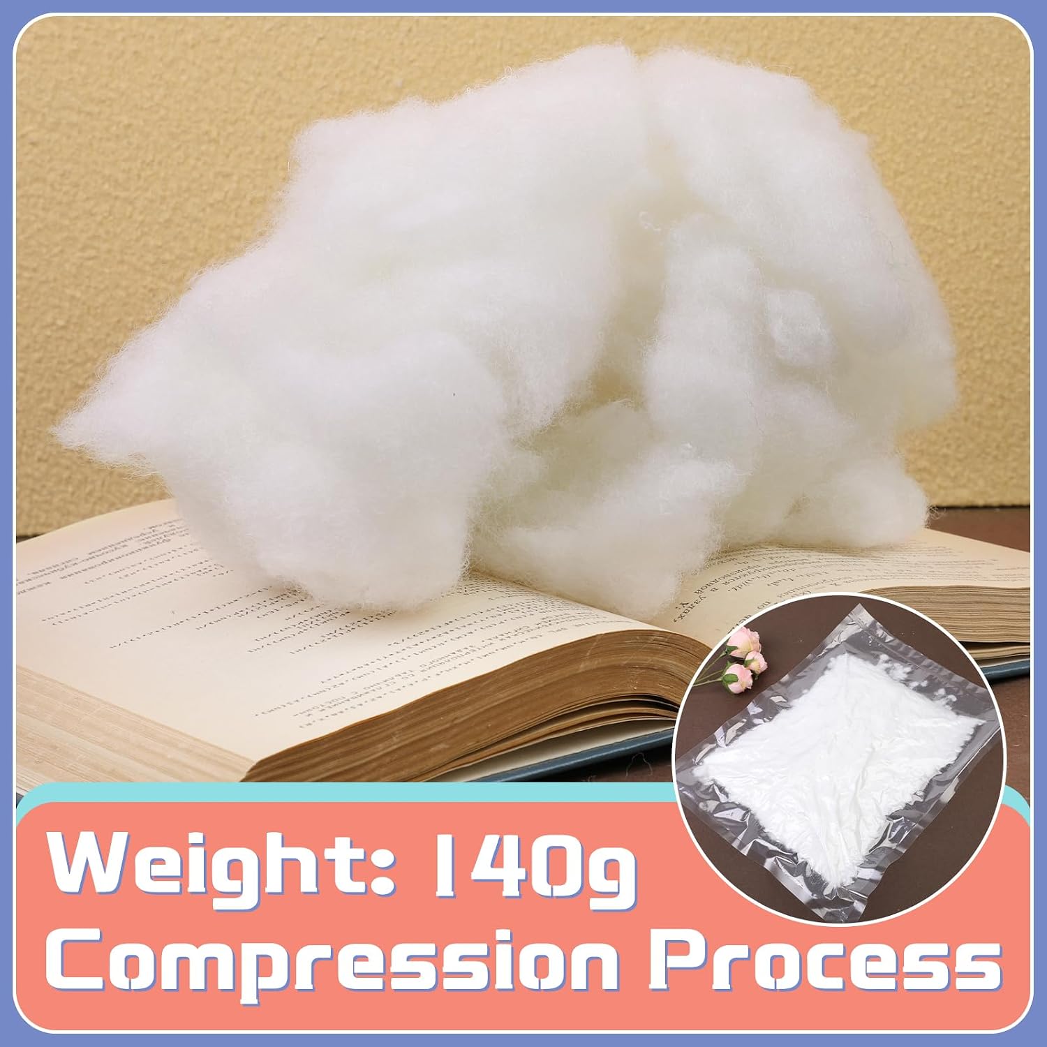 800g/28.2oz Polyester Fibers Fill, Premium Fiber Stuffings, Fluff Stuffing High Resilience Fills Fibers