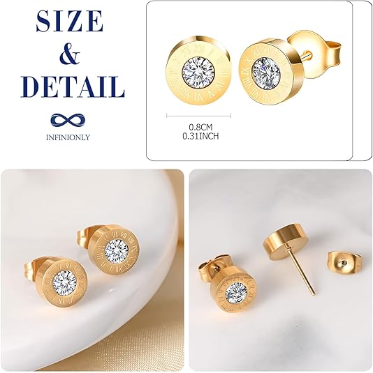 Orecchini Uomo Donna In Acciaio Inox Con Numeri Romani - Design Rotondo, Huggie