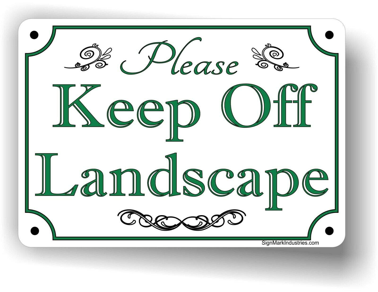 Please Keep Off Landscape Tin Sign, Keep Off Landscaping Sign 12x8 Inches