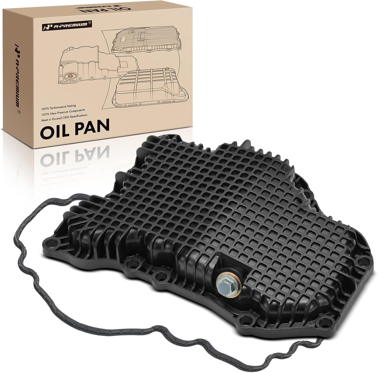 A-Premium Engine Oil Pan Sump with Drain Plug and Gasket Compatible with Nissan Rogue 2021 2022 2023 2024, 1.5L