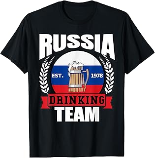 Russia Drinking Team Funny Russian Flag Beer Party Gift Idea T-Shirt