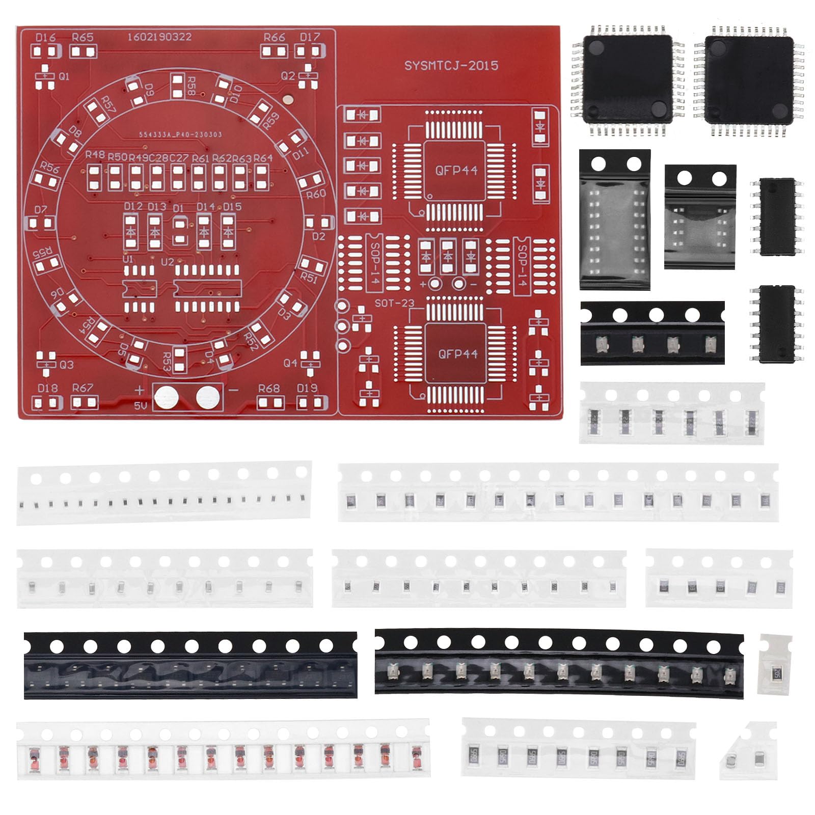 EMSea DIY Componentes SMD/SMT Tablero de Práctica Kit de Entrenamiento de Habilidades de Soldadura CD4017 NE555 para Decoraciones Navideñas Decoraciones de Escritorio