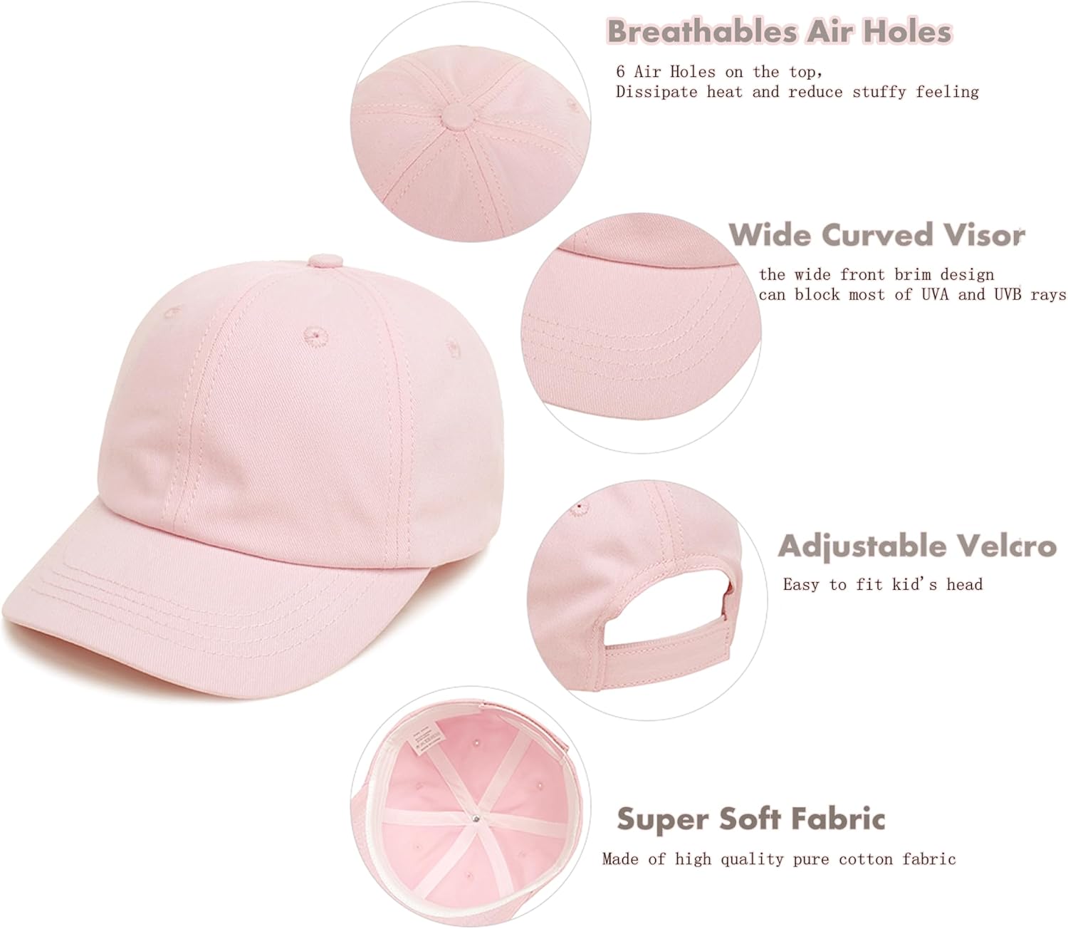 Toddler Baseball Hat Kids Boys Girls Adjustable Washed Cotton Baseball Cap