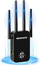 NEWFAST WiFi Signal Amplifier WiFi Repeater 1200Mbps, 5GHz/2.4GHz Powerful Wi-Fi Amplifier, 4*3dBi Antennas, Wi-Fi Extender Supports 35 Online Devices