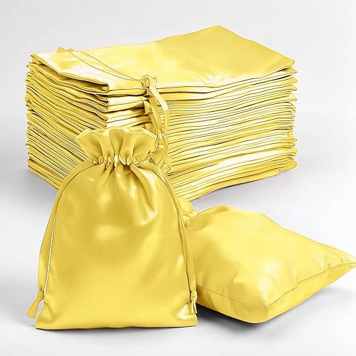 Miniatura 12 de Efavormart - Paquete de 60 bolsas de satén verde cazador para fiesta de boda, bolsa con cordón para regalo, 6 x 9 pulgadas