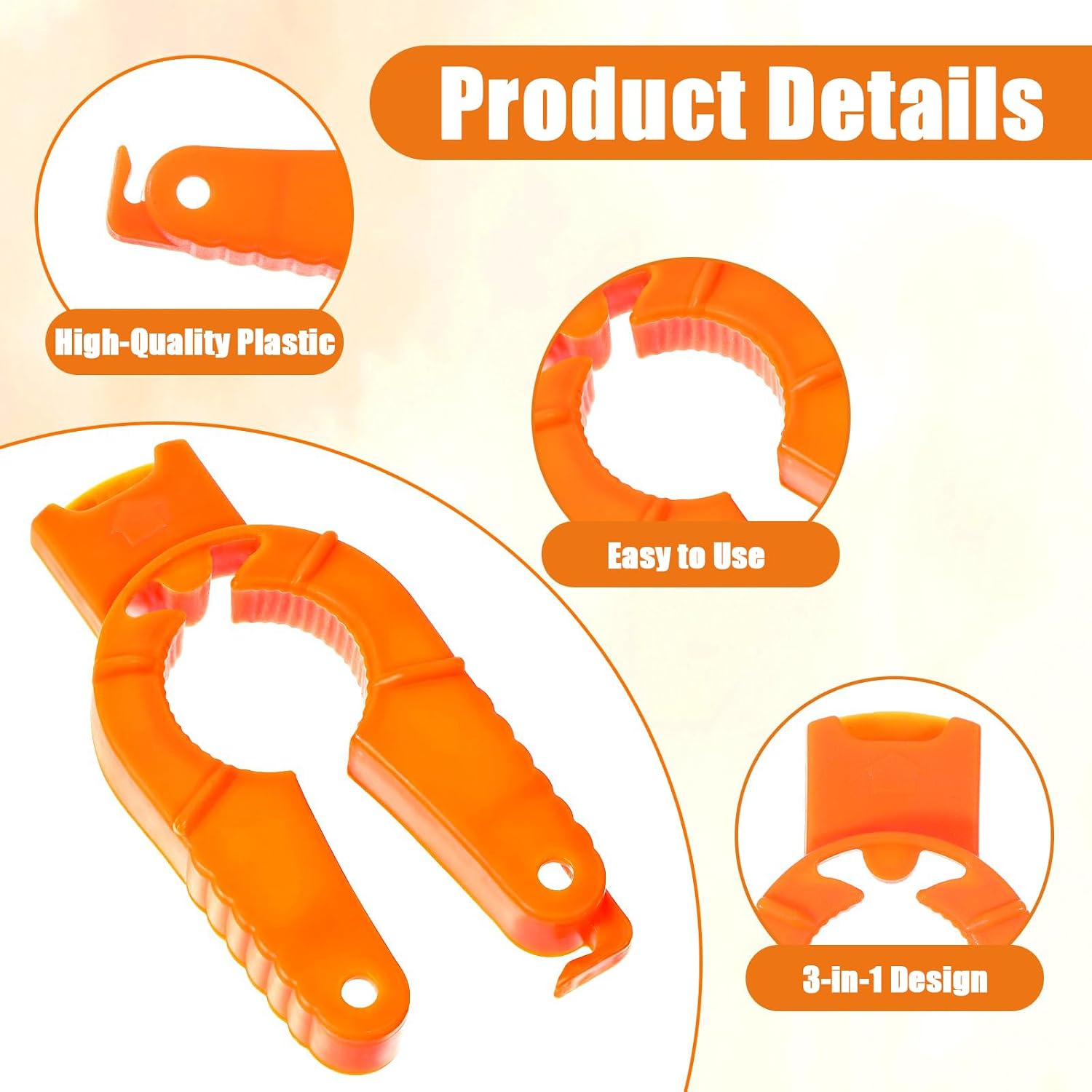 Plastic Bottle Cap Opener,4 PCS Bottle Openers Multifunctional Plastic Bottle Cap Opener Jar Water Bottle Opener Screw Top Twist Off Ring Pull Home and Kitchen Aid Weak image 3