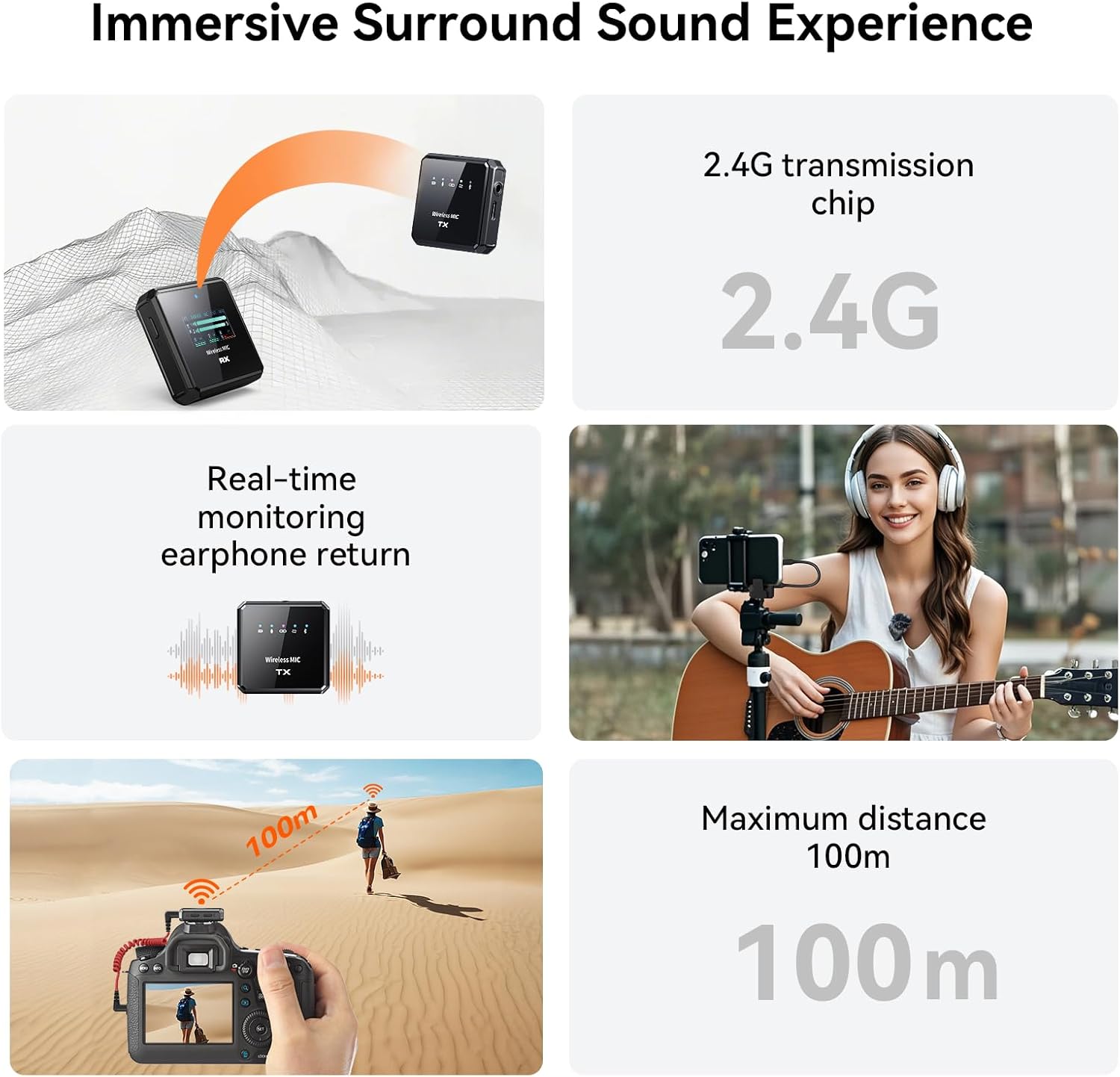 NANK Mike Pro Wireless Lavalier Microphones for iPhone Camera, Intelligent Noise Cancelling, 30H Battery, 656-FT Range, USB-C Charging for Content Creation, Recording, Live Streaming, YouTube Videos