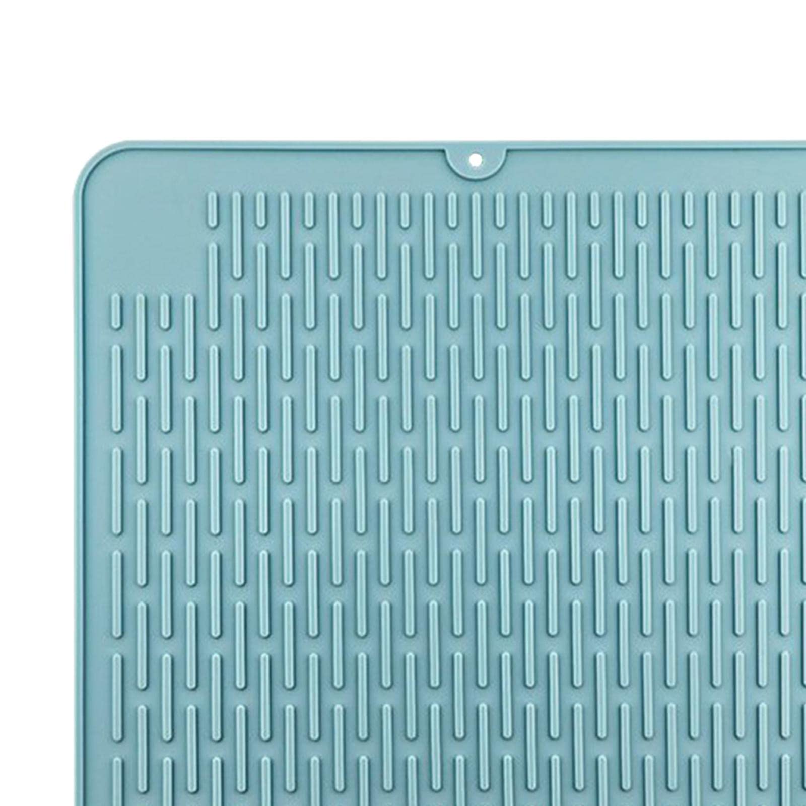 Lot de 3 tapis d'évier Sile à séchage rapide, résistants à la chaleur, 45 x 40 cm, bleu, idéal pour comptoir de cuisine, design antidérapant et facile à nettoyer