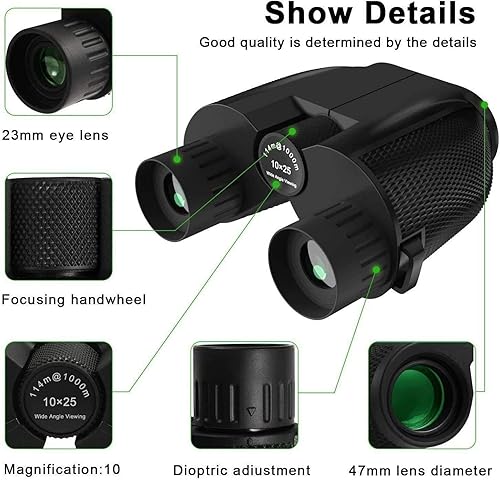 AUNEVN Prismáticos prismáticos de alta potencia de 20 x 50 prismáticos compactos profesionales y diarios impermeables para adultos telescopio para