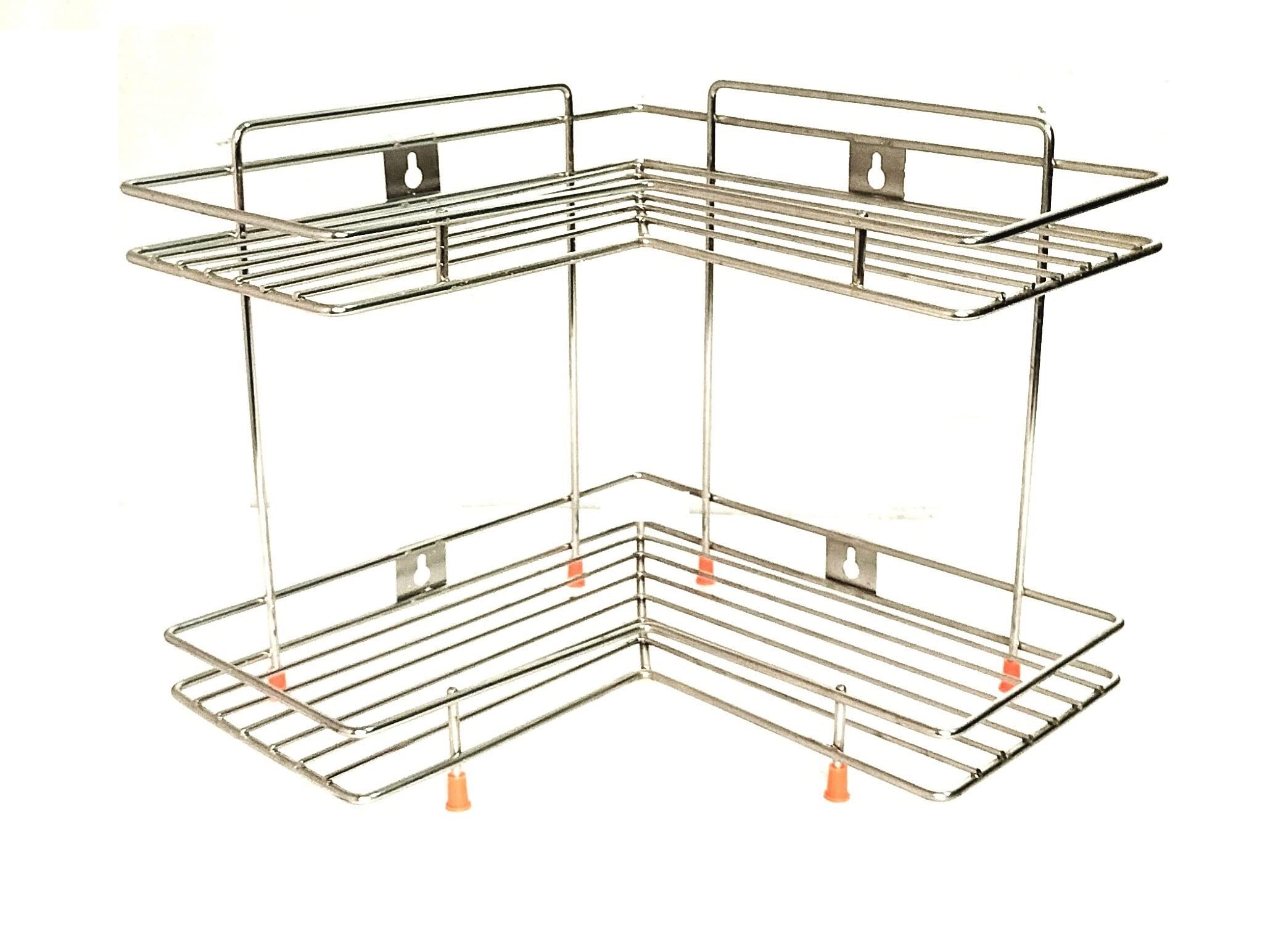 IronTech Stainless Steel L-Corner Stand for Kitchen and Bathroom, Multipurpose Storage Organizer, Shelf Rack, Bathroom Shelf Wall Mounted (Steel) (B09JPH6VGS) Amazon Price History, Amazon Price Tracker