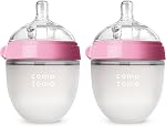 Comotomo Baby Bottle, Pink, 8 Ounce, 2 Count