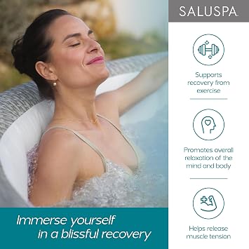 Bestway SaluSpa Aruba 2 to 3 Person Inflatable Hot Tub, Round Energy-Efficient Portable Outdoor Spa with 110 AirJets, 67 x 26