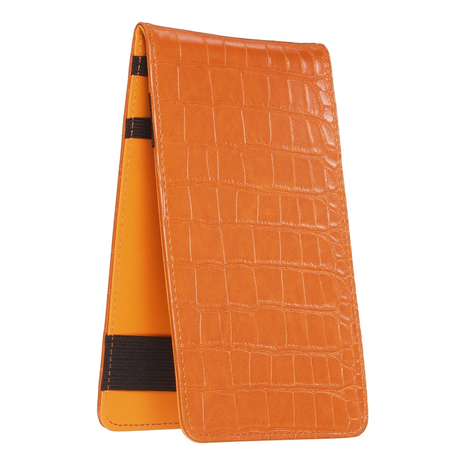 YELARXI Golf Scorecard Holder, PU Leather Yardage Book Cover with Elastic Straps Golf Score Book Pocket Size Card Holder & Orange-Fitting for (Course/Game/Practice/Men Women Golfer) โ image 1