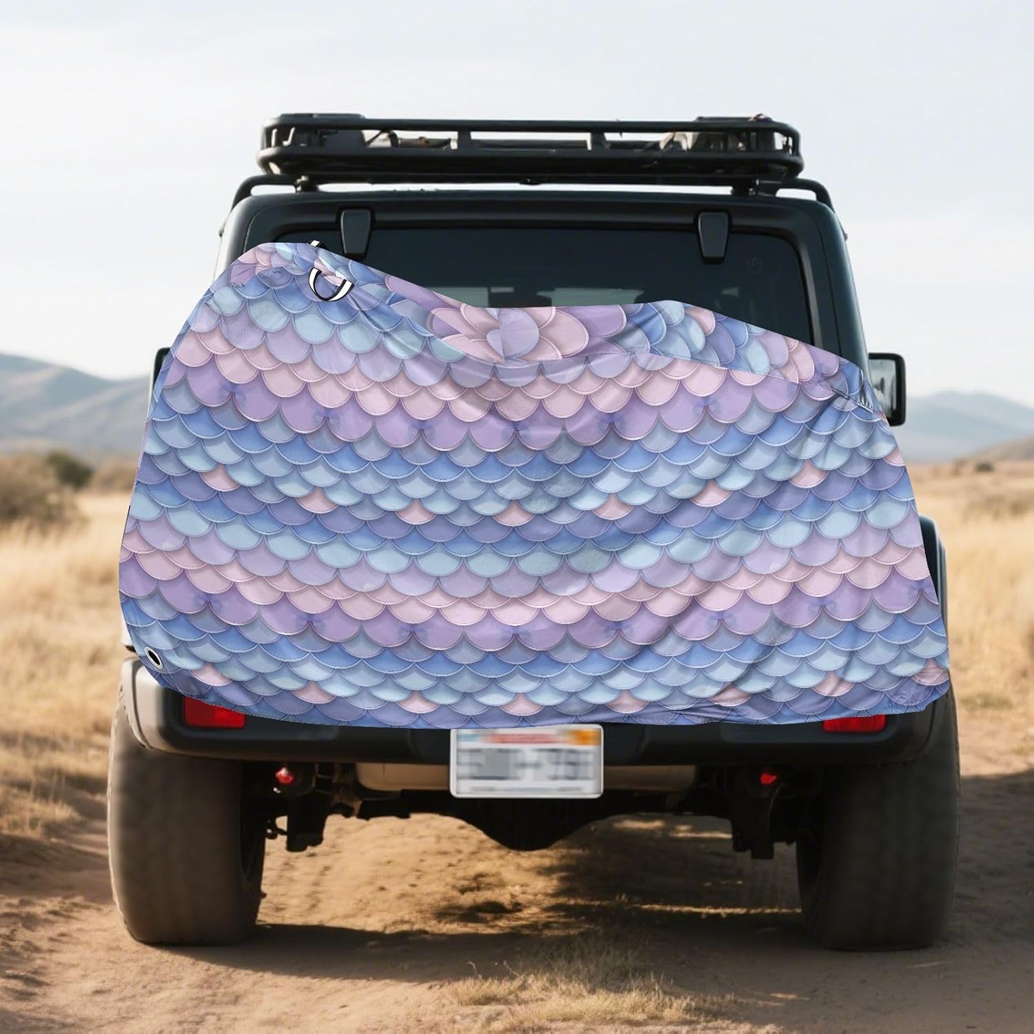 ALAZA Mermaid Print Gradient Bike Cover Waterproof Outdoor Ebike Bicycle Covers Tarp Protection for 1/2 Bikes, Sun UV Dust Wind Proof