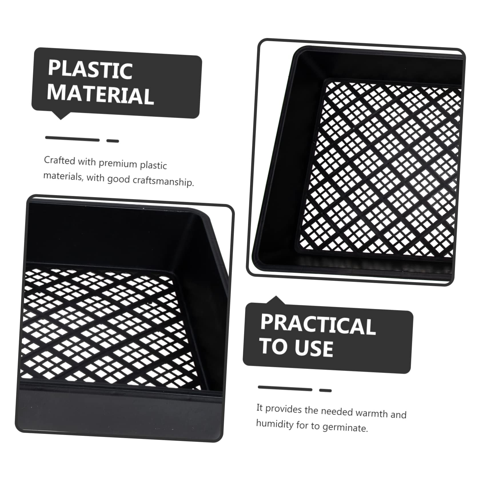 SUPVOX 6pièces Plateaux De Germination De Plantes Lot de Trays De Culture avec Fond Creux pour Et Jardinage Intérieur