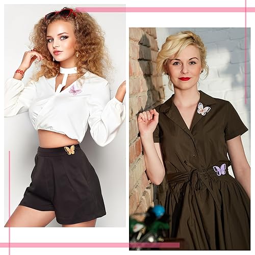 Miniatura 5 de Parches de encaje de mariposa de doble capa, apliques de organza de doble capa, bordados decorativos para boda, vestido de novia, ropa, jeans,