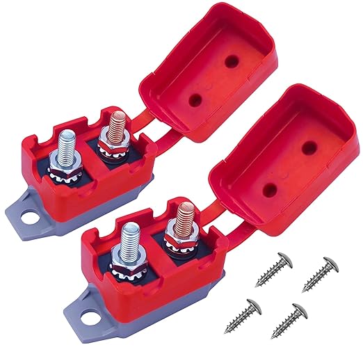 40 Amp Circuit Breaker Waterproof Inline Fuse Inverter for Car ATV Marine Trolling Motors Boat Power Protect 12V-24V, with Screw