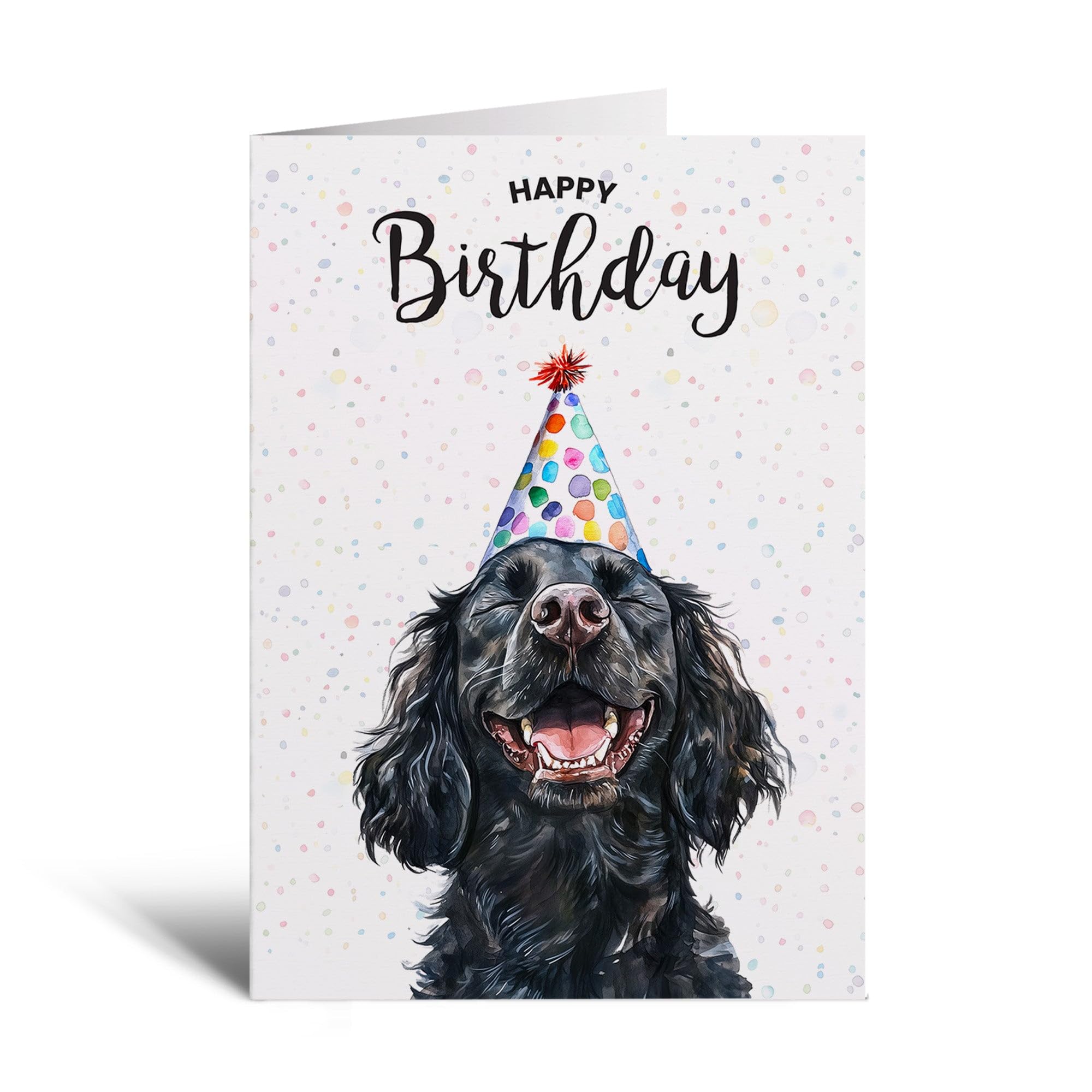 Postcard Prints - Cocker Spaniel Dog Birthday Card - Charming Pet Illustration - Perfect for Dog Lovers - Matte Finish 5x7 Inch - Includes Kraft Envelope - 3 Card Pack