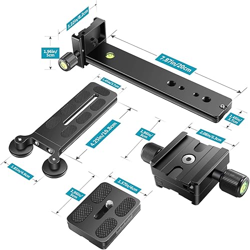 Miniatura 2 de Neewer Teleobjetivo Soporte Slow Placa Zapata Rápida Soporte Enfoque Largo Con Rosca Tornillo 14 Y 38 Pulgada para Trípod Cabeza Esférica Cámara