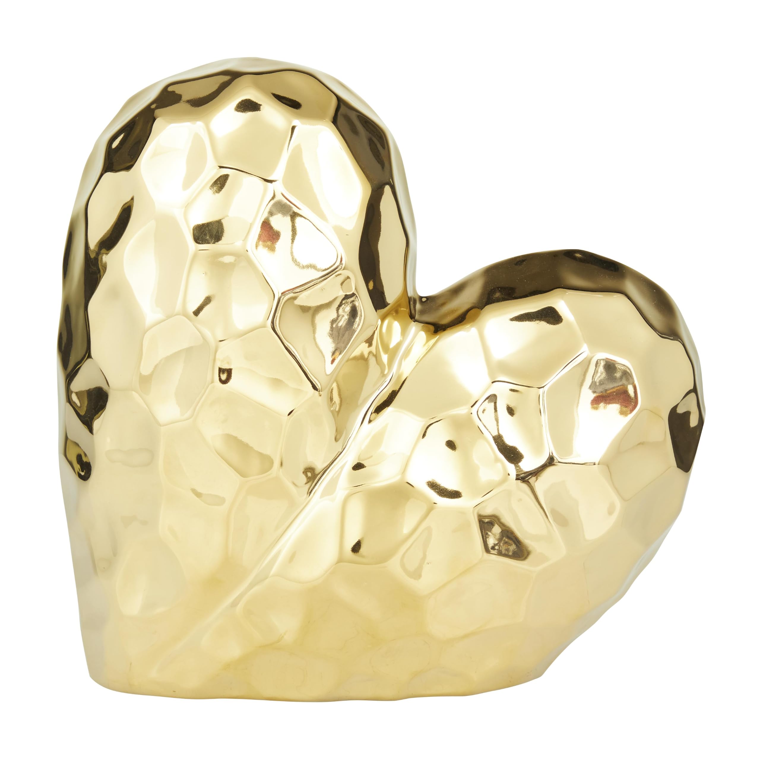 Deco 79 Escultura, Porcelana, Oro, 8 x 3 x 8 Pulgadas