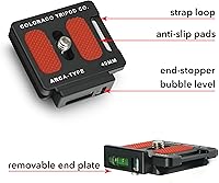 Vista 4 de Breakthrough Photography Placa universal de liberación rápida Arca Swiss de 1.575 in para cabeza de bola de trípode con tornillo de acero inoxidable